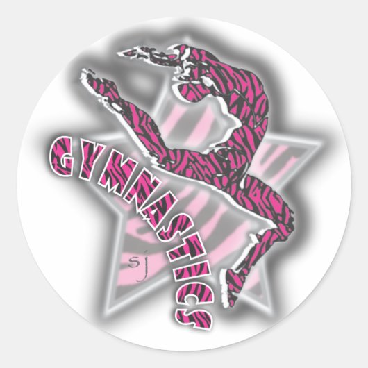 Gymnastik Tiger Star Sticker Rosa (Vorderseite)