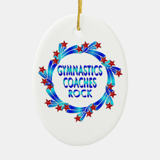 Gymnastik-Trainer schaukeln rote Sterne Keramik Ornament