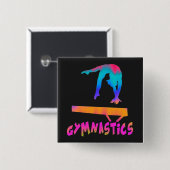 Gymnastik Tropische Krawatte-Dye Balanceabstimmung Button (Vorne & Hinten)