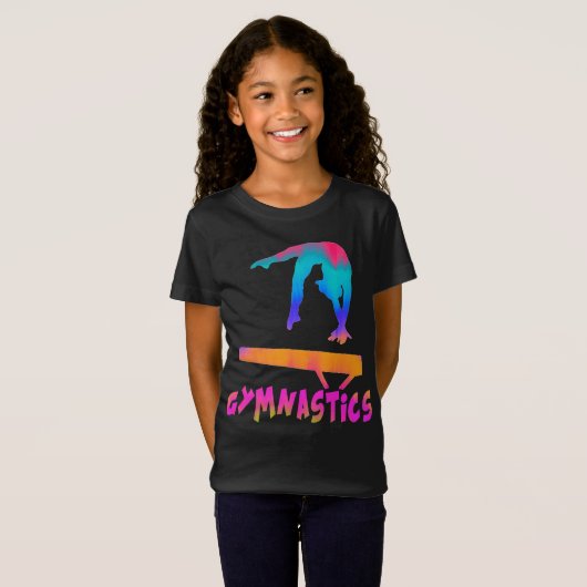 Gymnastik Tropische Krawatte-Dye Balanceabstimmung T-Shirt (Vorne ganz)