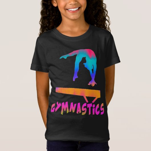 Gymnastik Tropische Krawatte-Dye Balanceabstimmung T-Shirt (Vorderseite)