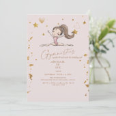 Gymnastik Tumble & Twirl Geburtstagsparty II Einladung (Stehend Vorderseite)