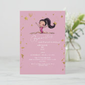 Gymnastik Tumble & Twirl Pink Geburtstagsparty Einladung (Stehend Vorderseite)