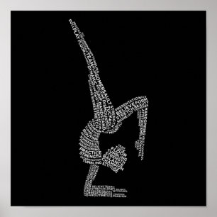 Gymnastik Typografie Gymnast Gymnastik Sportlounge Poster