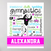 Gymnastik Typografie mit Monogramm Poster (Vorne)