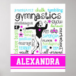 Gymnastik Typografie mit Monogramm Poster