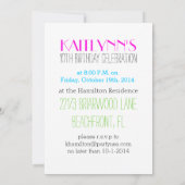 Gymnastik Typografie-Party Einladung (Rückseite)