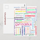 Gymnastik Typografie Postkarte (Vorne/Hinten)