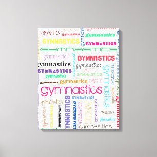 Gymnastik Typografie Stretched Canvas Print Leinwanddruck