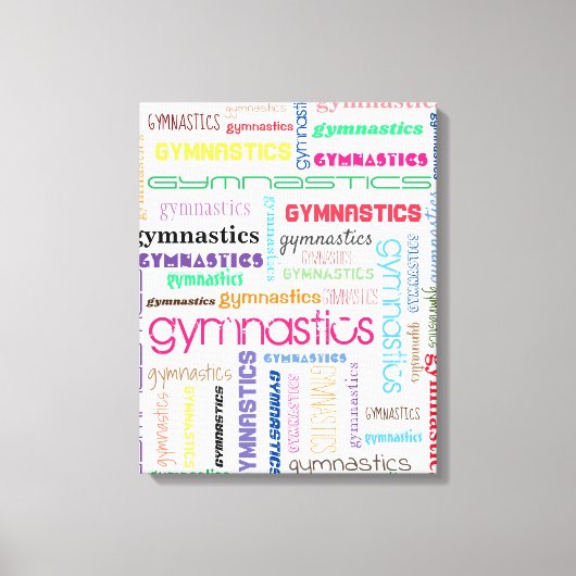 Gymnastik Typografie Stretched Canvas Print Leinwanddruck (Vorderseite)
