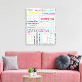 Gymnastik Typografie Stretched Canvas Print Leinwanddruck (Insitu (Wohnzimmer))