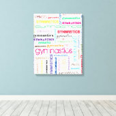 Gymnastik Typografie Stretched Canvas Print Leinwanddruck (Insitu (Holzboden))