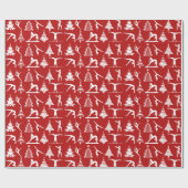 Gymnastik und Weihnachtsbäume Geschenkpapier (Flach)