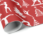Gymnastik und Weihnachtsbäume Geschenkpapier (Rolleneckpunkt)