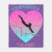 Gymnastik Uneven Bars Fleece Blanken mit Name (Vorderseite)
