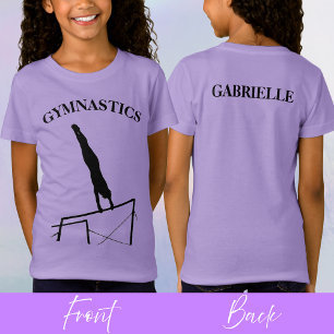 Gymnastik Uneven Bars Lavender Sporty Silhouette T-Shirt