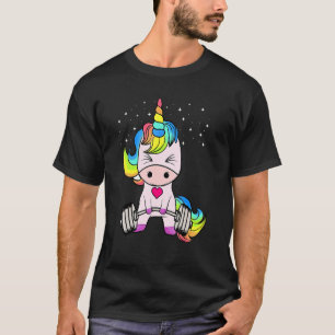 Gymnastik Unicorn trainieren Schwerstarbeit T-Shirt