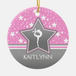 Gymnastik unter den Sternen im Rosa mit IHREM Keramik Ornament