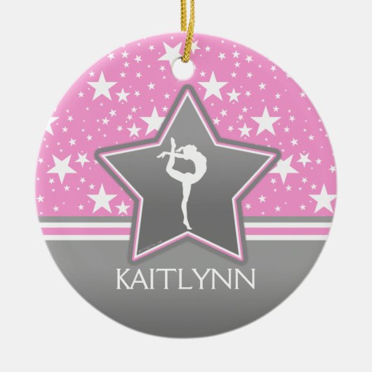 Gymnastik unter den Sternen im Rosa mit IHREM Keramik Ornament (Vorne)