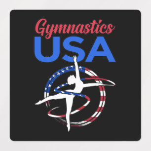Gymnastik USA Flag Gymnast Gymnastik Sporthalle Etiketten