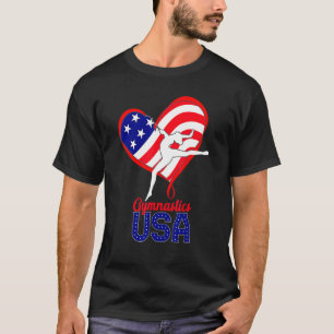 Gymnastik Usa unterstützt das Team US Flag 4. Juli T-Shirt