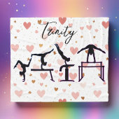 Gymnastik Valentine Pink Hearts Personalisiert Fleecedecke