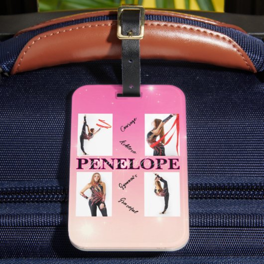 Gymnastik verworren Pink 4 Foto Förderung Gepäckanhänger (Vorderseite Insitu 2)