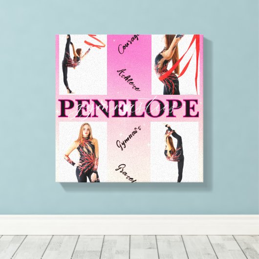 Gymnastik verworren Pink 4 Foto Förderung Leinwanddruck (Insitu (Holzboden))