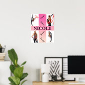Gymnastik verworren Pink 4 Foto Förderung Poster (Heimbüro)
