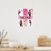 Gymnastik verworren Pink 4 Foto Förderung Poster (Küche)