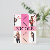 Gymnastik verworren Pink 4 Foto Förderung Postkarte (Stehend Vorderseite)