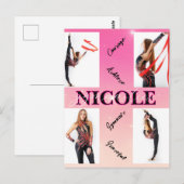 Gymnastik verworren Pink 4 Foto Förderung Postkarte (Vorne/Hinten)