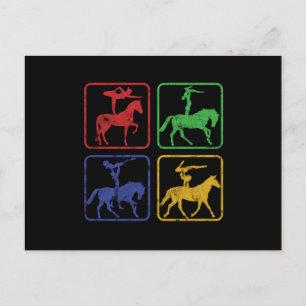 Gymnastik Vintag Gymnast Pferde Acrobats Geschenk Postkarte