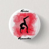 Gymnastik Wasserfarbensplash Personalisiert Button (Vorderseite)