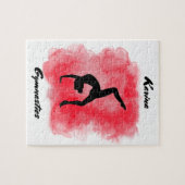 Gymnastik Wasserfarbensplash Personalisiert Puzzle (Horizontal)