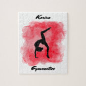 Gymnastik Wasserfarbensplash Personalisiert Puzzle (Vertikal)
