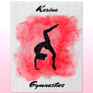 Gymnastik Wasserfarbensplash Personalisiert Puzzle