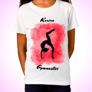 Gymnastik Wasserfarbensplash Personalisiert T-Shirt