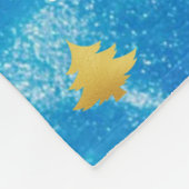 Gymnastik Weihnachten Blaues Sparkle Weiße Muster Fleecedecke (Ecke)