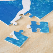 Gymnastik Weihnachten Blaues Sparkle Weiße Muster Puzzle (Seite)