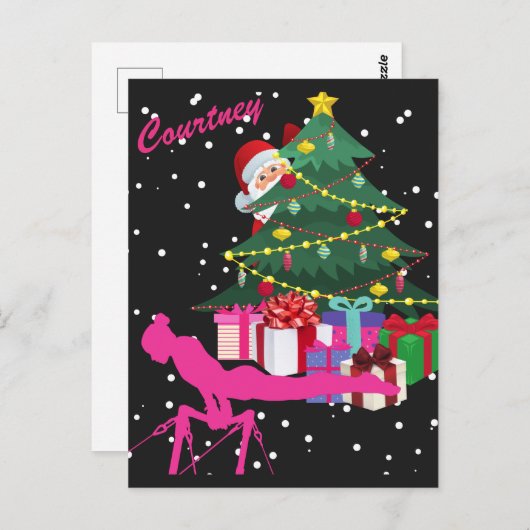 Gymnastik Weihnachten: Santa Bring Me Gymnastik Ba Postkarte (Vorne/Hinten)