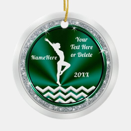 Gymnastik Weihnachtsbaumschmuck, Personalisiert Keramik Ornament (Vorne)