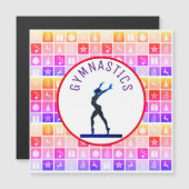 Gymnastik Weihnachtsregenbogen Magnetkarte (Vorne/Hinten)