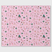 Gymnastik Weihnachtswrapping Papier Pink Holiday Geschenkpapier (Flach)