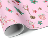 Gymnastik Weihnachtswrapping Papier Pink Holiday Geschenkpapier (Rolleneckpunkt)