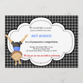 Gymnastik-Wettbewerb Junge Einladung