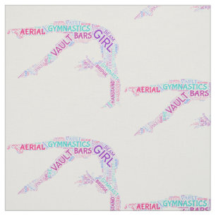 Gymnastik Word Art Fabric Stoff