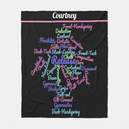 Gymnastik Word Cloud Fleece Blanket (Vorderseite)