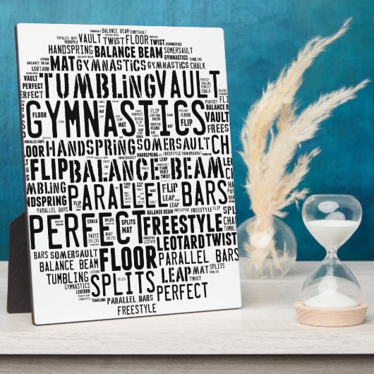 Gymnastik Word Cloud Fotoplatte (Seite)