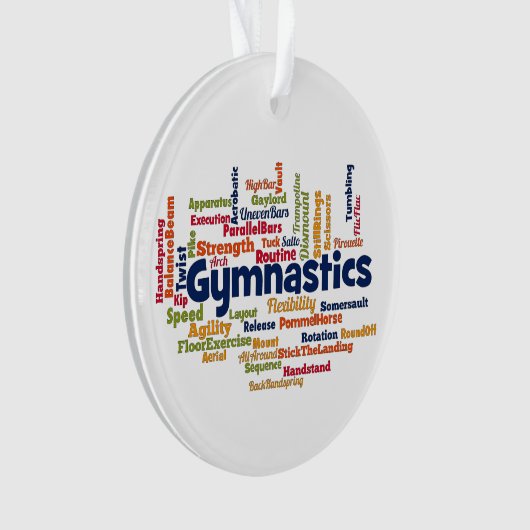 Gymnastik Word Cloud Ornament (Vorderseite)